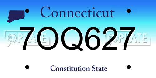 7OQ627 Connecticut License Plate