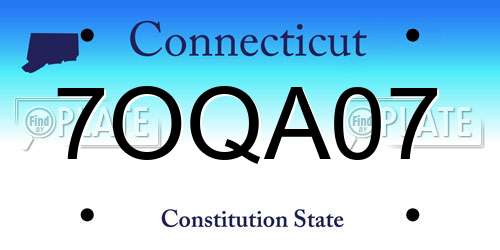 7OQA07 Connecticut License Plate