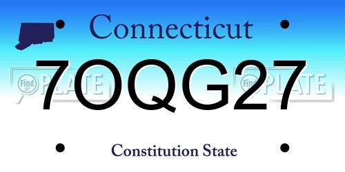 7OQG27 Connecticut License Plate