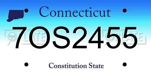7OS2455 Connecticut License Plate