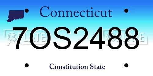 7OS2488 Connecticut License Plate