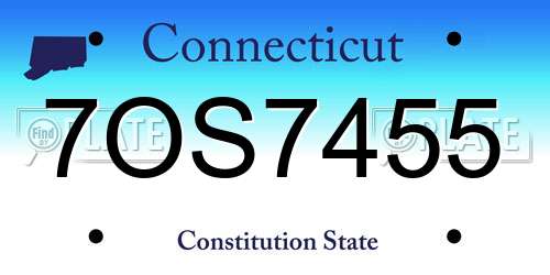 7OS7455 Connecticut License Plate