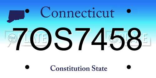 7OS7458 Connecticut License Plate
