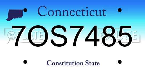 7OS7485 Connecticut License Plate