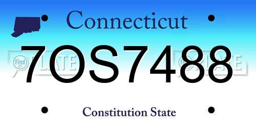 7OS7488 Connecticut License Plate