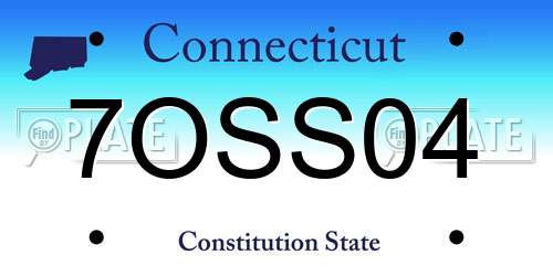 7OSS04 Connecticut License Plate