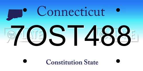 7OST488 Connecticut License Plate