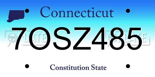 7OSZ485 Connecticut License Plate