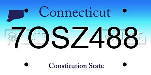 7OSZ488 Connecticut License Plate