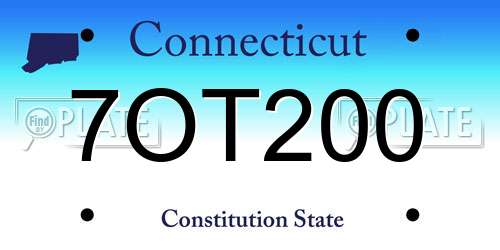 7OT200 Connecticut License Plate