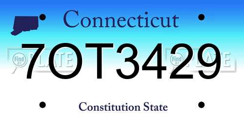 7OT3429 Connecticut License Plate