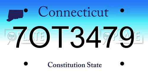 7OT3479 Connecticut License Plate