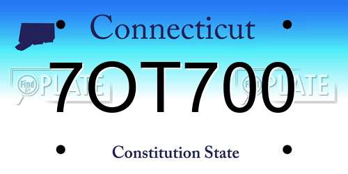 7OT700 Connecticut License Plate