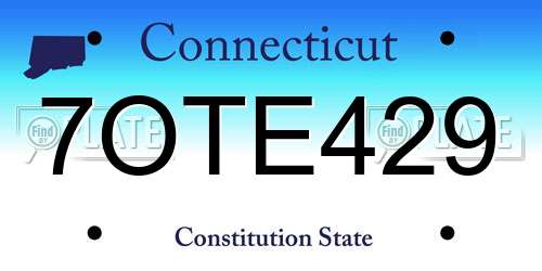 7OTE429 Connecticut License Plate
