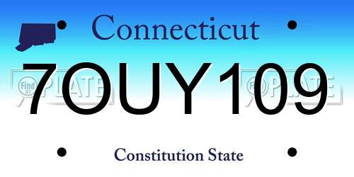 7OUY109 Connecticut License Plate