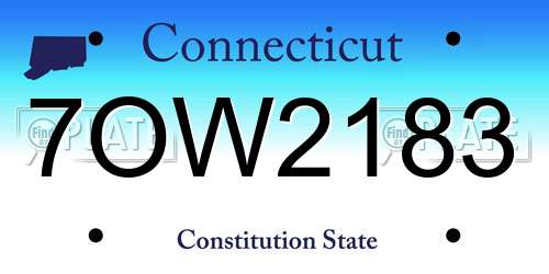 7OW2183 Connecticut License Plate