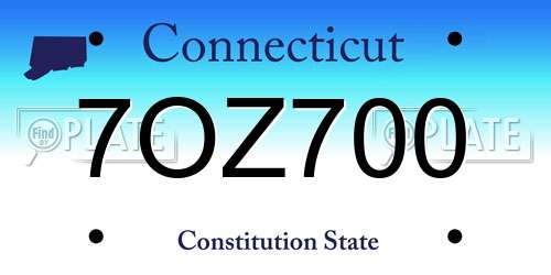 7OZ700 Connecticut License Plate