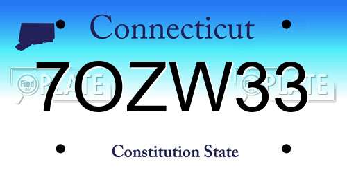 7OZW33 Connecticut License Plate