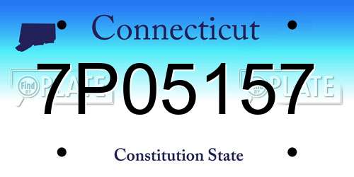 7P05157 Connecticut License Plate