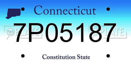 7P05187 Connecticut License Plate