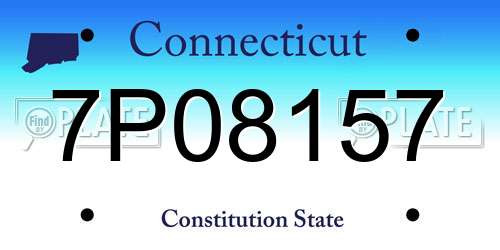 7P08157 Connecticut License Plate