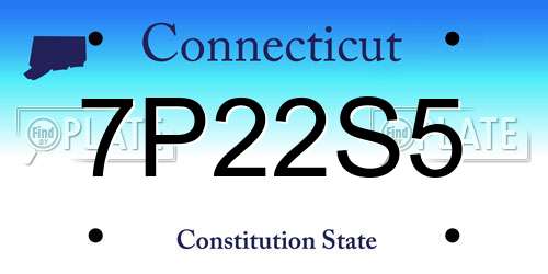7P22S5 Connecticut License Plate