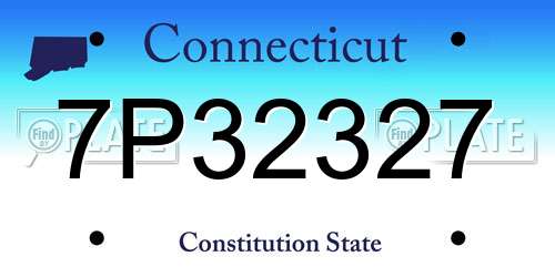 7P32327 Connecticut License Plate