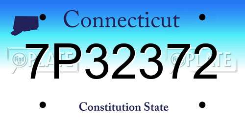 7P32372 Connecticut License Plate
