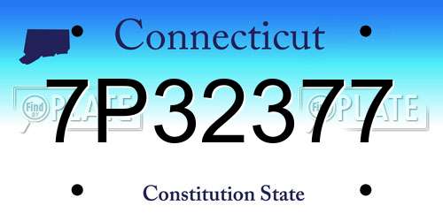 7P32377 Connecticut License Plate