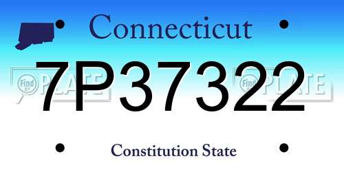 7P37322 Connecticut License Plate
