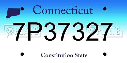 7P37327 Connecticut License Plate