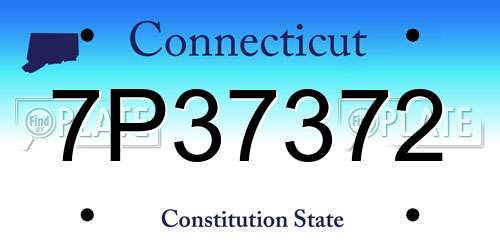 7P37372 Connecticut License Plate