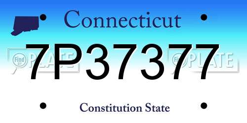 7P37377 Connecticut License Plate