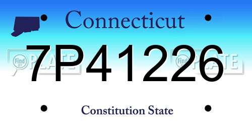 7P41226 Connecticut License Plate