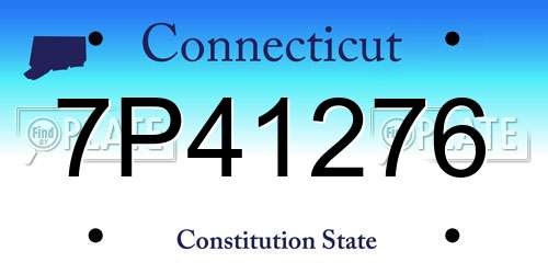 7P41276 Connecticut License Plate