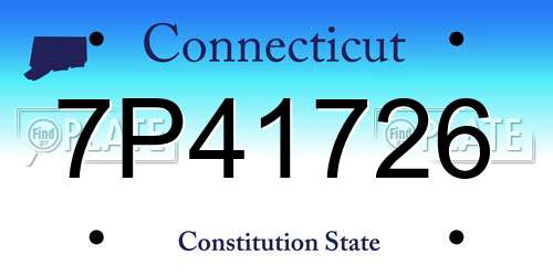 7P41726 Connecticut License Plate