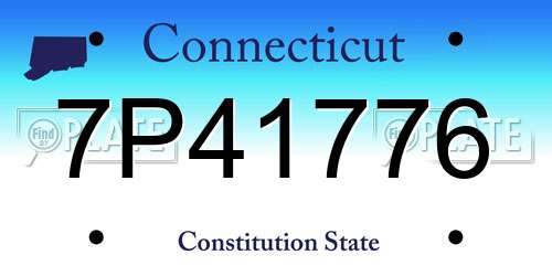 7P41776 Connecticut License Plate