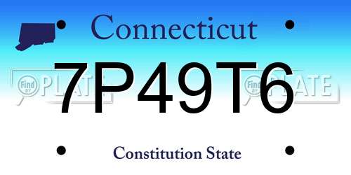 7P49T6 Connecticut License Plate