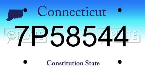 7P58544 Connecticut License Plate
