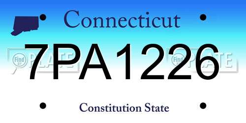 7PA1226 Connecticut License Plate