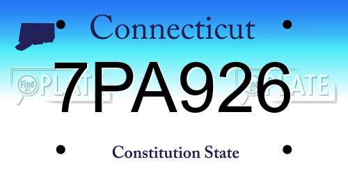 7PA926 Connecticut License Plate