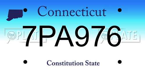 7PA976 Connecticut License Plate