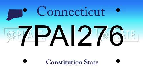 7PAI276 Connecticut License Plate