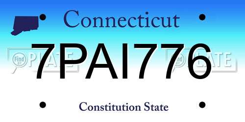 7PAI776 Connecticut License Plate