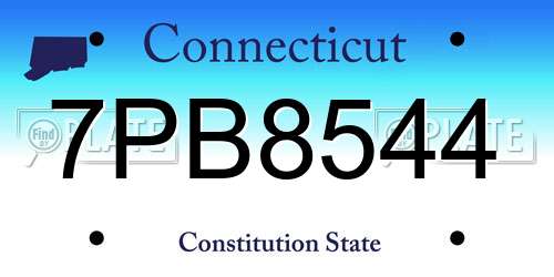 7PB8544 Connecticut License Plate