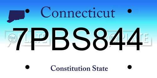 7PBS844 Connecticut License Plate