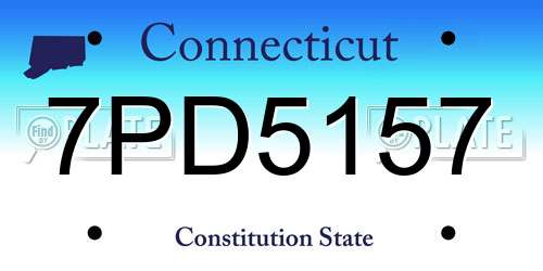 7PD5157 Connecticut License Plate