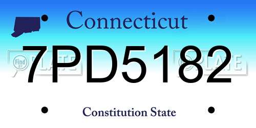 7PD5182 Connecticut License Plate