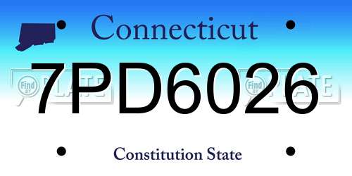 7PD6026 Connecticut License Plate