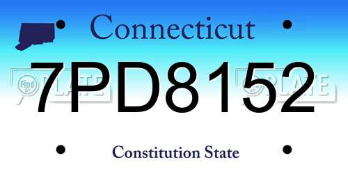 7PD8152 Connecticut License Plate